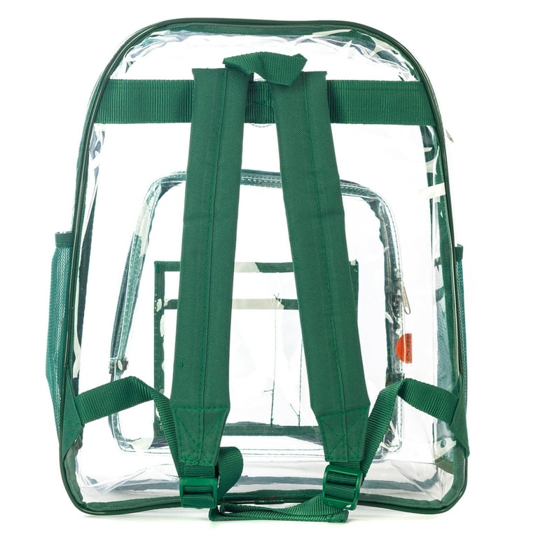 Katie Clear Backpack with Khaki Trim