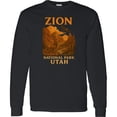 thumbnail image 3 of Inktastic Zion National Park Utah Vintage Landscape Art Long Sleeve T-Shirt, 3 of 5