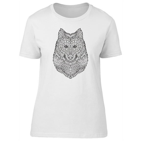 Wolf Head In Boho B&W Tee Women's -Image by Shutterstock