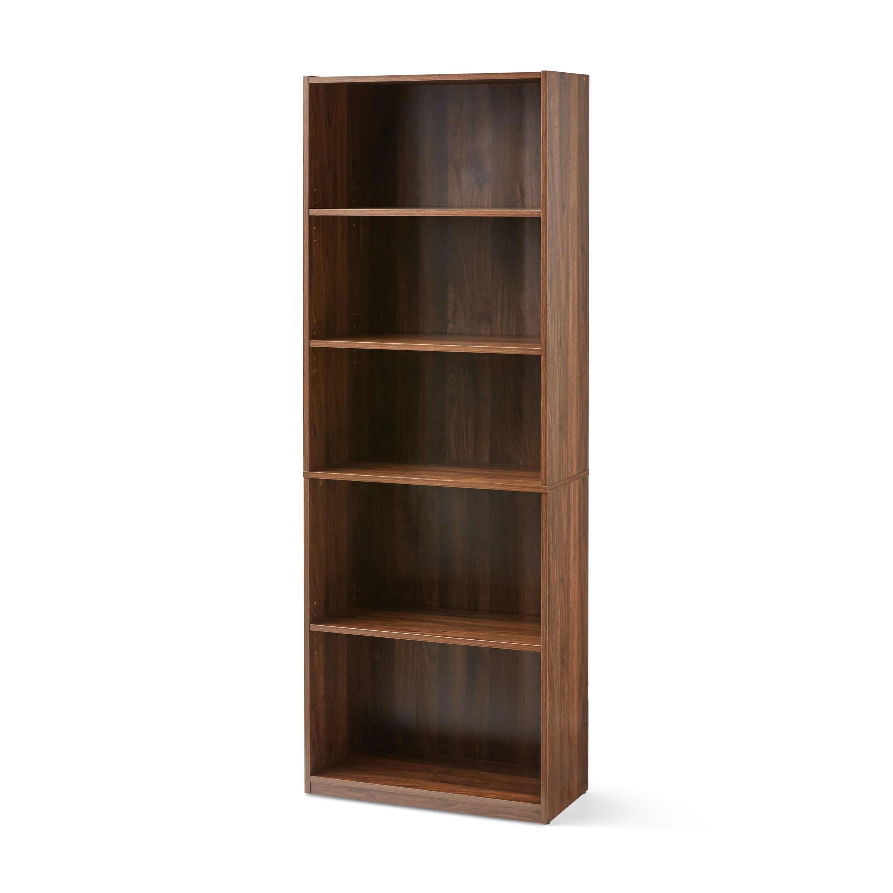 Mainstays 5-Shelf Bookcase with Adjustable Shelves, Canyon Walnut - 3