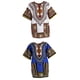 thumbnail image 1 of 2 Piezas Hombres Manga Corta Dashiki Colorido Tribal Vestido Camisa Kaftan, 1 of 9