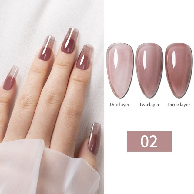 BOZLIN-Gel de purpurina para uñas, esmalte semipermanente para capa superior de uñas, Color rosa y Nude, 7,3 ml