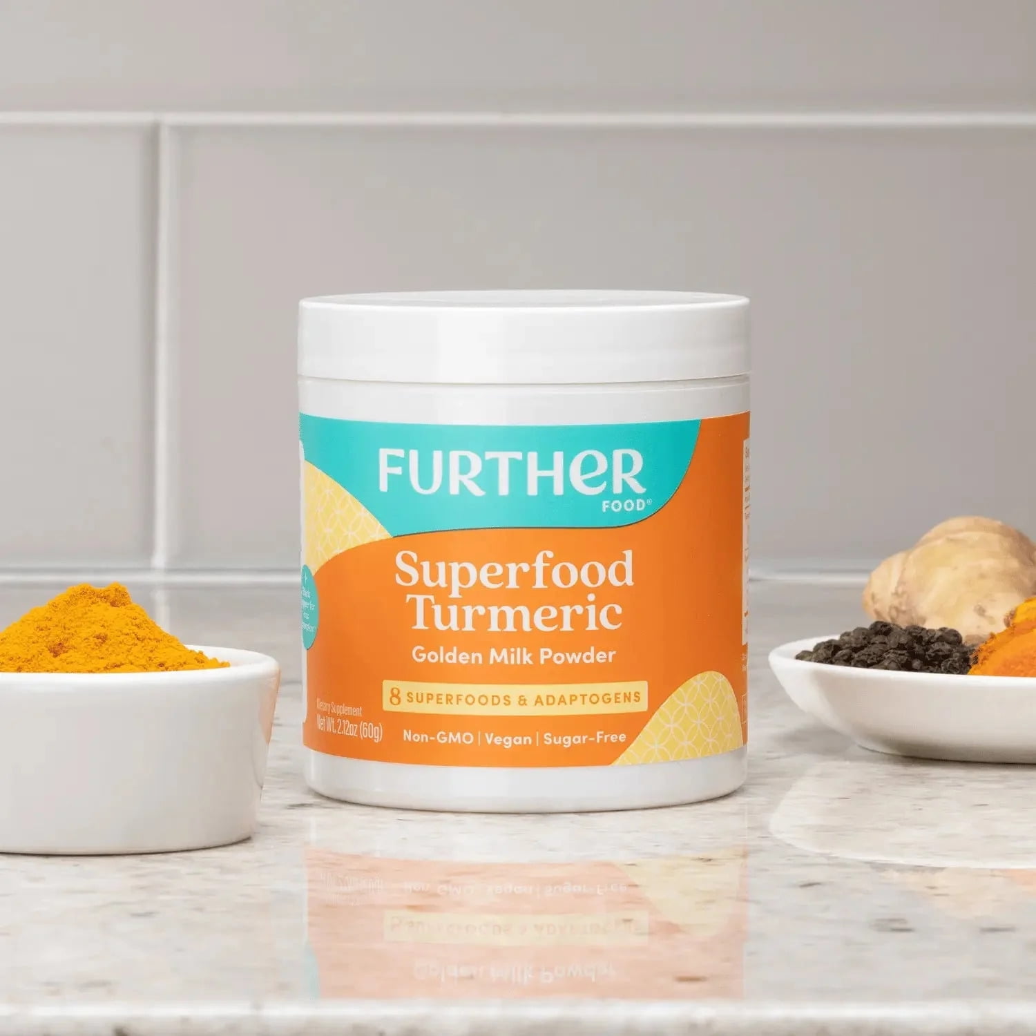Further Food Superfood Turmeric Golden Milk Powder Blend, 90 Day Supply
