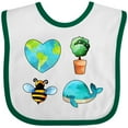 thumbnail image 3 of Inktastic Earth Day Plant a Tree Save the Bees Save the Seas Love Your Mother Boys or Girls Baby Bib, 3 of 4