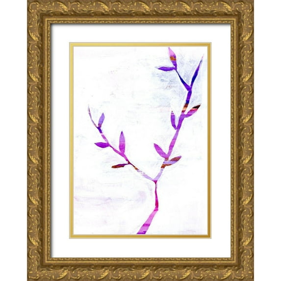 Seay, Anne 14x18 Gold Ornate Wood Framed with Double Matting Museum Art Print Titled - Leaf Trio II
