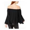 thumbnail image 2 of BAR III $59 Womens New 1136 Black Off Shoulder Bell Sleeve Blouse Top M B+B, 2 of 4