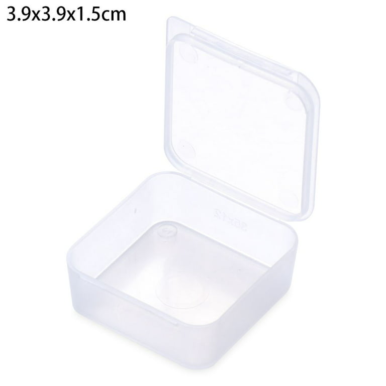 Useful Nail Art Screw Storage Plastic Transparent Small Storage Box Pill  Chip Box Jewelry Organizer Case Beads Container 3.9X3.9X1.5CM