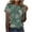 Green#1, variant on Jamicy Casual Blouses for Women Summer Wear Womens Dressy Tops Women's Fashion Casual Short Sleeve Flower Print Round Neck Pullover Top Blouse