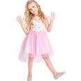 thumbnail image 2 of Robe Fille Fleur Rose Jupe Haute-Basse Mariage Fête 3 Ans, 2 of 6