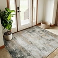 thumbnail image 6 of BERTHMEER 3'x5' Abstract Small Area Rugs for Bathroom Bedroom Entryway Kitchen Rugs Non Slip Washable Black and Brown Dorm Office Entrance Neutral Modern Contemporary Carpets, 6 of 7