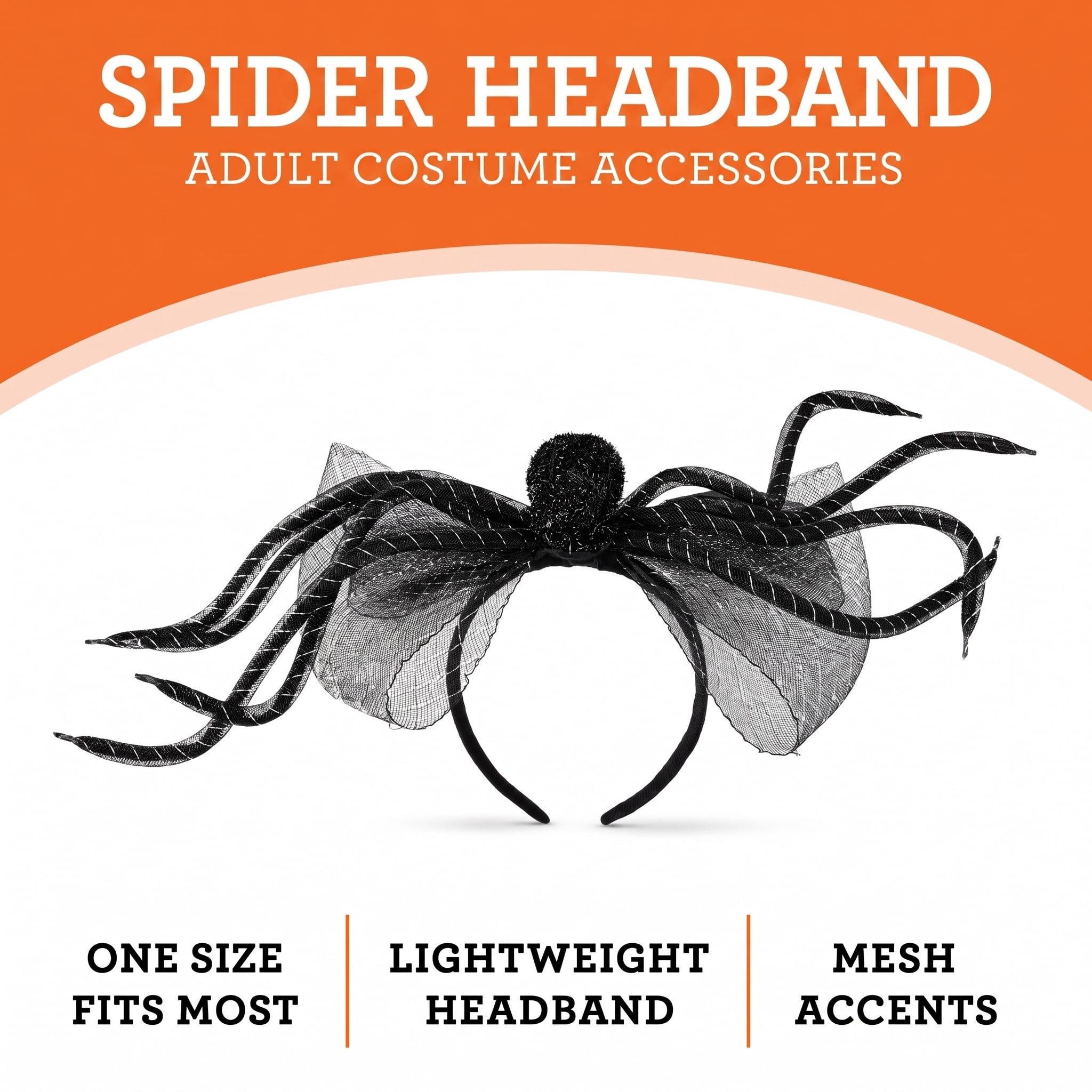 Spider Headband Costume Accessory for Adults, Black, Halloween by Way To Celebrate