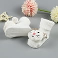 thumbnail image 3 of GobdXE Solid Plain Rib 3D Lion Face Decor Baby Socks Gentle Skin Lightweight Daily Walking Socks for Boys Girls White,0-6 Months, 3 of 6