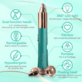 thumbnail image 2 of iMusthav 2 in 1 Eyebrow & Facial Hair Remover for Women Flawless Painless Electric Razor Trimmer Shaver 18K Gold-Plated, Rechargeable, 360° LED, 2 of 8