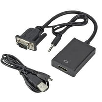 NZRUANE VGA To HDMI Converter 1080P HD Adapter With Audio Cable For HDTV PC Laptop TV J2U8