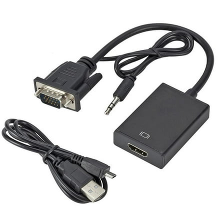 Clearance Now! VGA To HDMI Converter 1080P HD Adapter & USB Power ply Cable New W8 D7X3