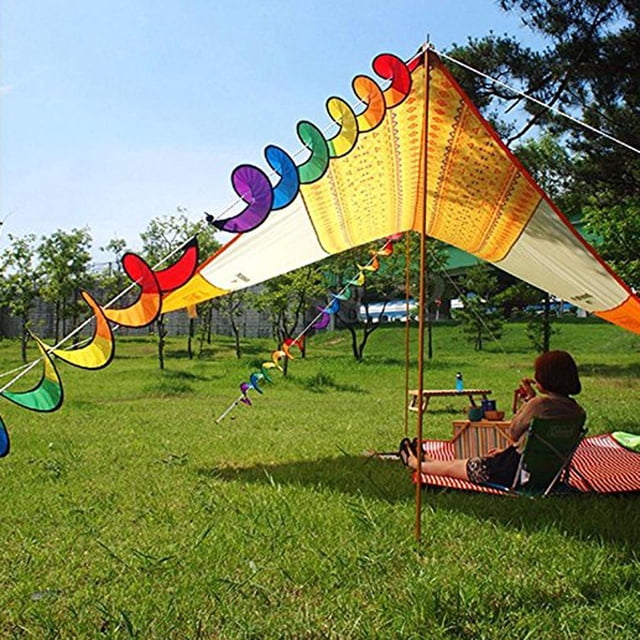 Molinos En Molinos Rainbow Wind Twisters - Accesorios Para Globos Aerostáticos, Decoración De Campaña, A Baoblaze Molino de viento en espiral