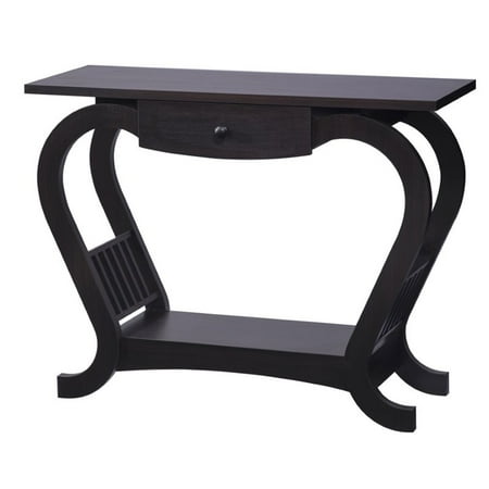 Curved End Console - Furniture of America Annalee Modern Curved Console Table in Espresso