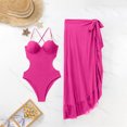 thumbnail image 4 of Women's Swimwear One Piece Fully Covered Solid Color Fashion Sexy No Buckle Adjustable Backless Bikinis Sets, 4 of 7