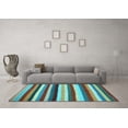 thumbnail image 3 of Ahgly Company Indoor Square Southwestern Light Blue Country Area Rugs, 8' Square, 3 of 4
