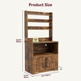 thumbnail image 2 of TROPOW Bakers Rack with Power Outlet and 2 Doors, 63" Tall Farmhouse Wood Microwave Stand with Hutch & 3 Shelves, Coffee Bar Cabinet with Thick Counter, Sturdy Frame, for Kitchen, 2 of 9