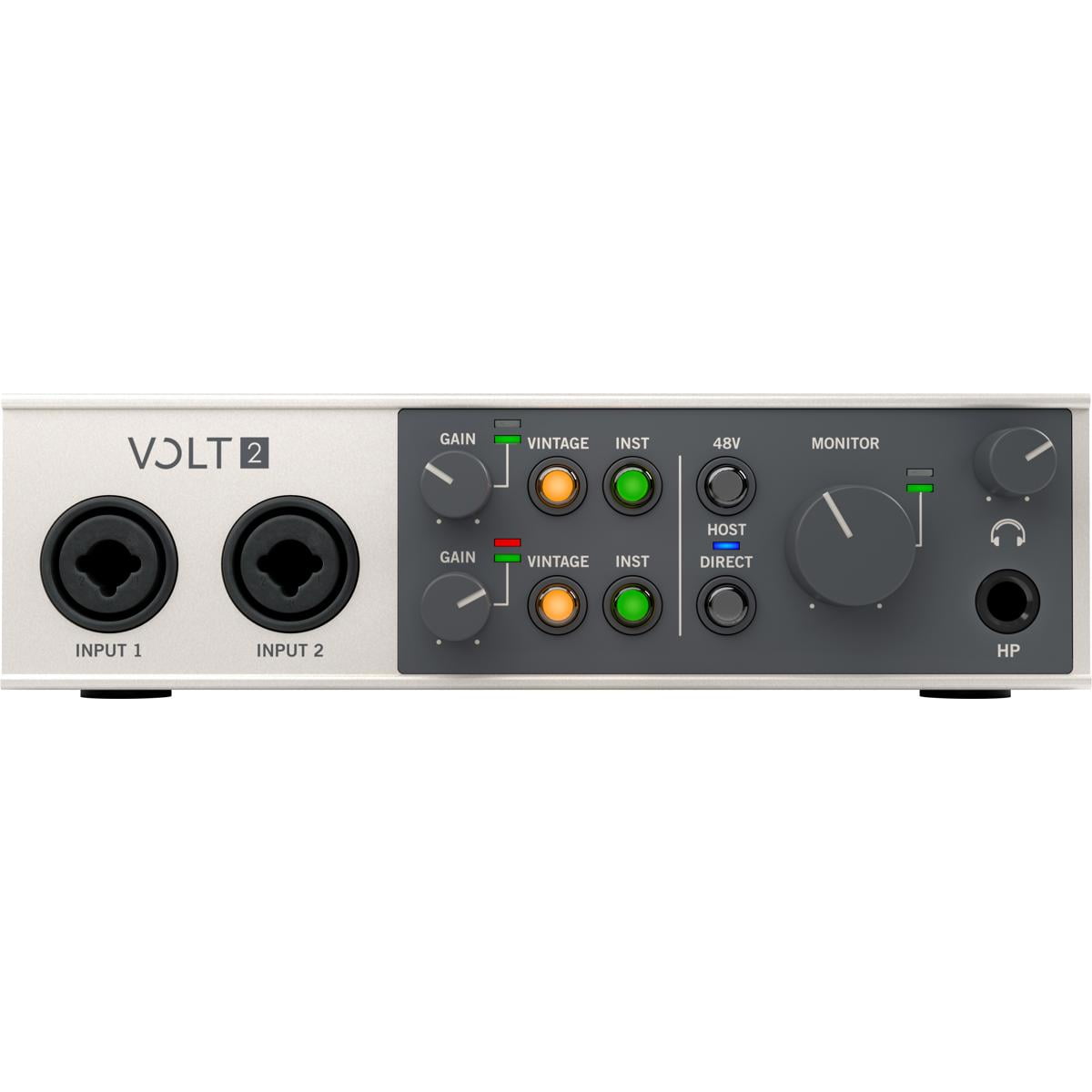 Universal Audio Volt 2 Portable 2x2 USB Type-C Audio/MIDI Interface, Bundle with TAPH100 Monitor Headphones and 25' Microphone Cable