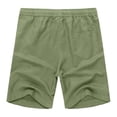 thumbnail image 4 of Sewkxo Men's Linen Shorts Casual Elastic Waist Drawstring Summer Beach Vacation Golf Shorts with Pockets,Army Green XL, 4 of 4