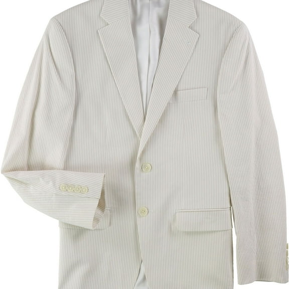 Ralph Lauren Mens Ultraflex Two Button Blazer Jacket, Off-White, 40 Short
