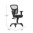 thumbnail image 6 of Flash Furniture Nicholas Mesh Mid Back Executive Chair with Arms, 300 lb, Black, 6 of 9