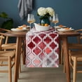 thumbnail image 2 of Red Morocco Table Runner - 70 Inch Long, Kitchen Dining Table Runner Dresser Scarves, Rustic Country Smear Street Mottled Art Farmhouse Decor for Coffee Tables Wedding Party Banquet, 2 of 8