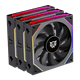 thumbnail image 1 of Kit 3 Ventiladores Gamer BALAM RUSH EOLOX LINK EXL95 120mm ARGB Diseño Cuadrado Daisy-Chain PWM 4 pin + Aura 1800RPM Negro BR-942089, 1 of 4