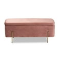 thumbnail image 5 of Baxton Studio Rockwell Contemporary Glam and Luxe Blush Pink Velvet Fabric and Gold Finished Metal Storage, 5 of 7