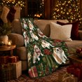 thumbnail image 3 of English Bulldog Christmas Pattern Poinsettias Boxes, Festive Pet Portrait Pattern, Warm Flannel Blanket for Living Room and Bedroom, Dog Lovers Christmas Gift, Pet Lover Home Decor, 3 of 9