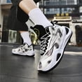 thumbnail image 7 of Bolognifi Men's High-Top Breathable, Non-Slip and Shock-Absorbing Basketball Shoes - WHITE_6.5, 7 of 7