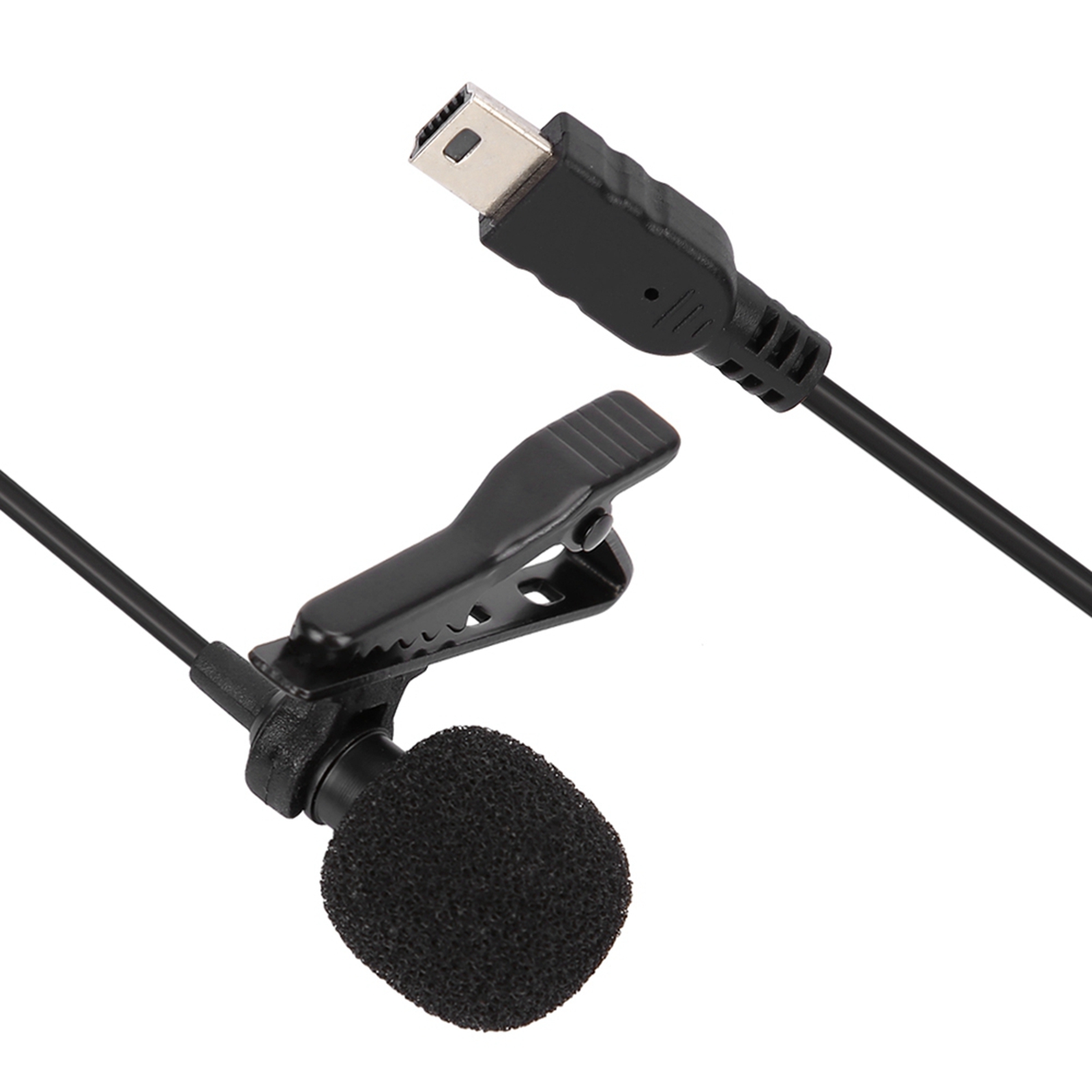Micrófono de solapa USB estéreo mini Riousery, profesional con clip para cámaras de acción GoPro Hero 3 / 3+ / 4 (negro) 7