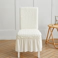 thumbnail image 3 of KBOOK Chair Slipcover Pleated Ruffled Skirt Dining Chair Cover Protector, Cream, 3 of 6