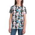 thumbnail image 2 of Fuzoiu Panda Cute Hearts Print Youth Short Sleeve T-Shirt,Youth Dry-Fit Active Athletic T-Shirt,Short Sleeve Tops Tees for School, Sports, and Casual Wear, 2 of 6
