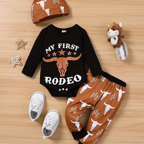 Baby Boys Girls Bodysuit & Pants & Hat With Cartoon Graphic Baby Clothes Baby Layette Sets