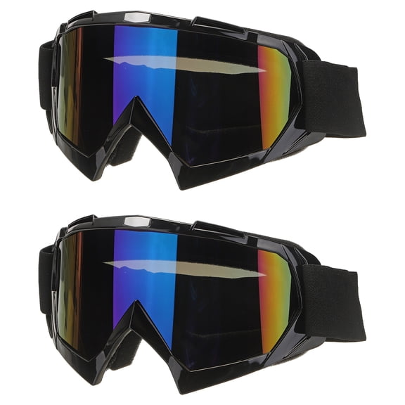 Uxcell OTG Ski Goggles, Over Glasses Snowboard Goggles Anti Fog Protection with Colored Lenses 2Pcs & Black - Fitting For(Youth/Adult Men/Women Ski/Cycle/Mountaineering)