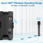 Aveek Wireless Microphone for Karaoke, 2.4GHz Professional Handheld Microphones with Rechargeable Receiver, Cordless Mic for Singing, Speaker, Pa System, Dj, Party, Speech(2pcs)