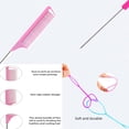 thumbnail image 4 of 1000Pcs Clear Elastic Hair Rubber Bands, Soft And Small Hair Elastics Ties for Girls And Women, 2pcs Topsy Tail Hair Tools,Hair loop Styling Tool ,1Pcs Rat Tail Combs for Hair styling,Pink, 4 of 5