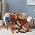 thumbnail image 4 of XMXT Flannel Warm Throw Blanket, Vintage Butterfly Floral Bedroom Decor Blankets for Bed Couch Living Room, 50 x 70 inches, 4 of 9