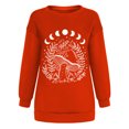 thumbnail image 4 of Pntutb Mujeres Casual Manga Completa Cuello Redondo tops Camisas Sueltas Blusa Estampado de Sol y Luna Sudadera Gráfica Pntutb Pntutb-5354, 4 of 5