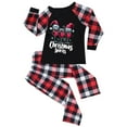 thumbnail image 3 of Odeerbi Christmas Pajamas for Family Holiday Plaid Long Sleeve Family Christmas Pajamas Matching Sets Toddler Print Parent-child Suit Two-Piece Sleepwear Xmas Family Matching PJs Set Black, 3 of 5