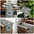 thumbnail image 5 of Boho Short Table Runner 36 Inches Long,Traditional Abstract Ethnic Floral Pattern Cotton Linen Table Runners Dresser Scarves,Fabric Tabletop Scarf Furniture Cover for Home Dinner Party Decor 13"x36", 5 of 9