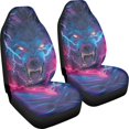 thumbnail image 3 of XYZCANDO Car Front Seat Covers Breathable Car Seat Cover Set Vehicle Front Seat Covers Elastic Comfy Van Auto, Lightning Wolf Pattern, 3 of 10