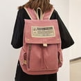 thumbnail image 1 of 1pc Simple Solid Color Flap Backpack, Canvas College School Student Backpack, Unisex Travel Backpack For Men & Women Laptop Bag, 1 of 5