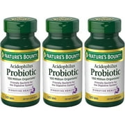 Nature's Bounty Probiotic Acidophilus, 360 Tablets (3 X 120 Count Bottles),, 360 Count ()