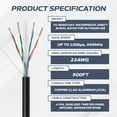 thumbnail image 3 of Cables Direct Online 500FT CAT6 Outdoor 23AWG 550MHz UTP Copper Clad Aluminum Solid Bulk Ethernet Cable Direct Burial UV Wire, 3 of 7