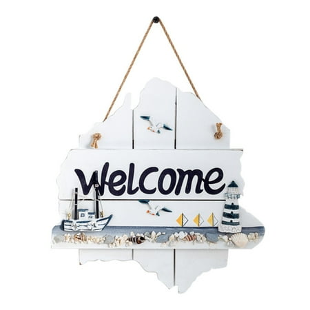 

Wooden Hanging Wall Decor Mediterranean Style Nautical Beach Theme Cafe Decoration Welcome Pendant Stained Glass Window Decals Birds Doorway Beads with Lights Acrylic Chandelier Drops668289 Bead