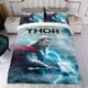 thumbnail image 4 of Thor Conjunto de sábanas temático, trío de piezas, cómodo y amigable con la piel, diseño único, regalo de decoración para el hogar para familiares, amigos y fans,173cm *218cm, 4 of 6